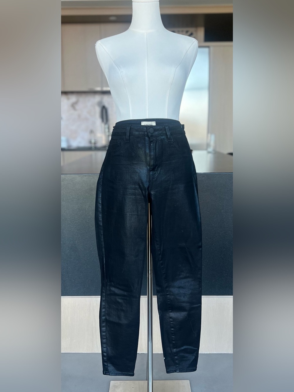 L’AGENCE High-Rise Black Coated Women’s Jeans